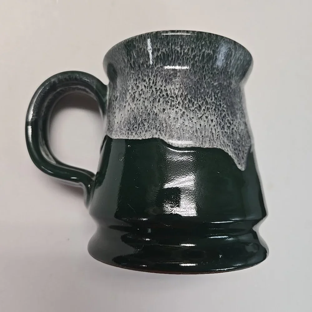Pennsbury Inn Mug Deneen Handthrown Pottery Green Drip Glaze Chadds Ford, PA